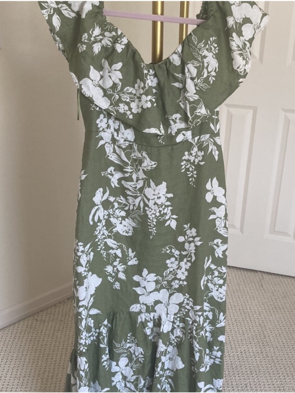 REFORMATION Baela Midi Dress in Willow | Size 8 | LIKE NEW - Picture 4 of 8